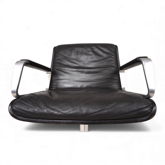 Wilkhahn Delta Leder Konferenz/Esszimmerstuhl drehbar von Delta Group, 1960