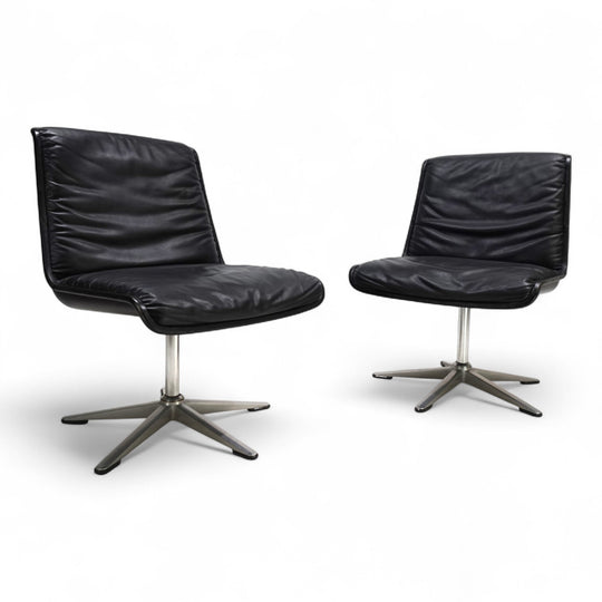 Wilkhahn Delta 2er set Leder Konferenz / Esszimmerstühle von Delta, 1960