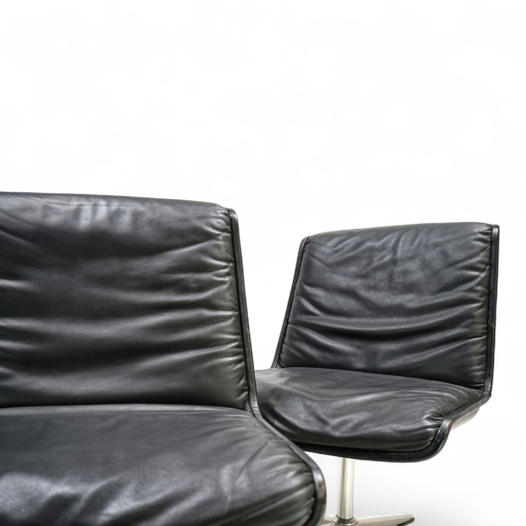 Wilkhahn Delta 2er set Leder Konferenz / Esszimmerstühle von Delta, 1960
