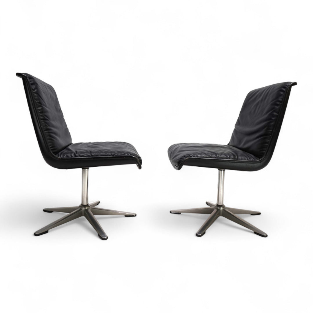 Wilkhahn Delta 2er set Leder Konferenz / Esszimmerstühle von Delta, 1960
