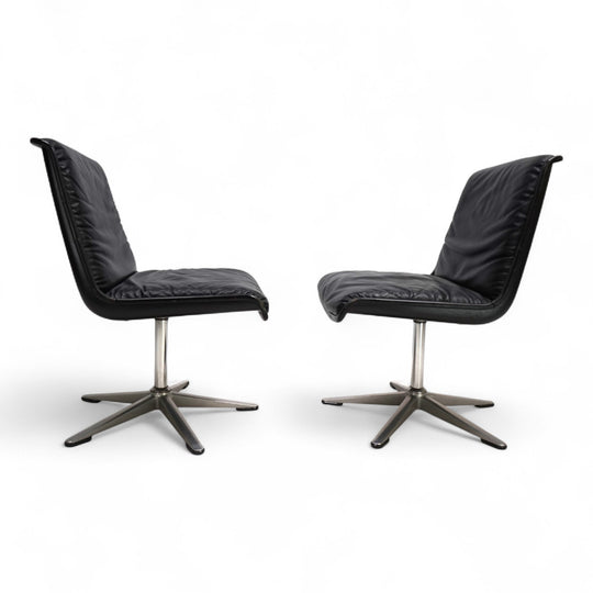 Wilkhahn Delta 2er set Leder Konferenz / Esszimmerstühle von Delta, 1960