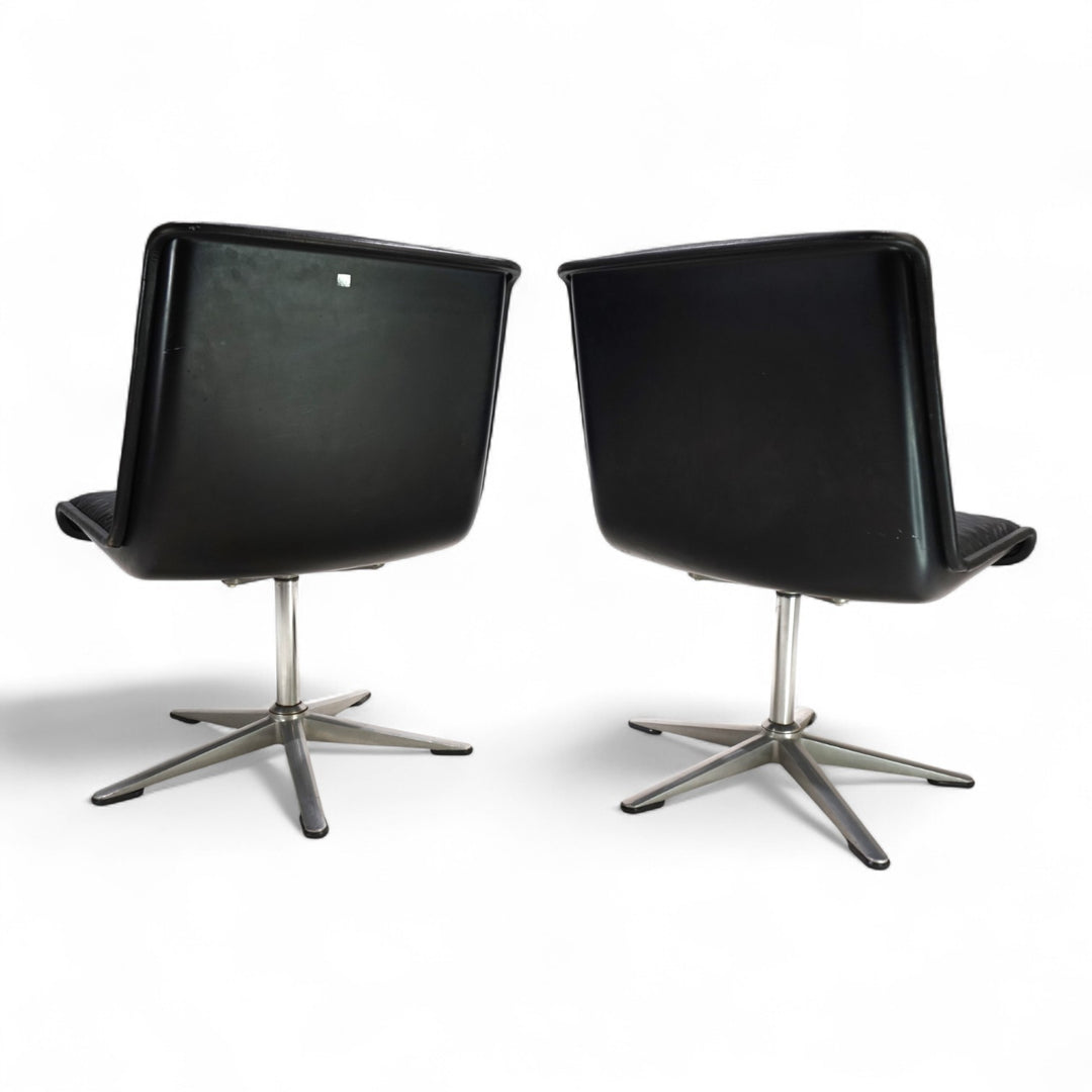 Wilkhahn Delta 2er set Leder Konferenz / Esszimmerstühle von Delta, 1960