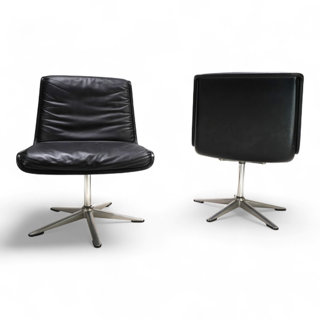 Wilkhahn Delta 2er set Leder Konferenz / Esszimmerstühle von Delta, 1960