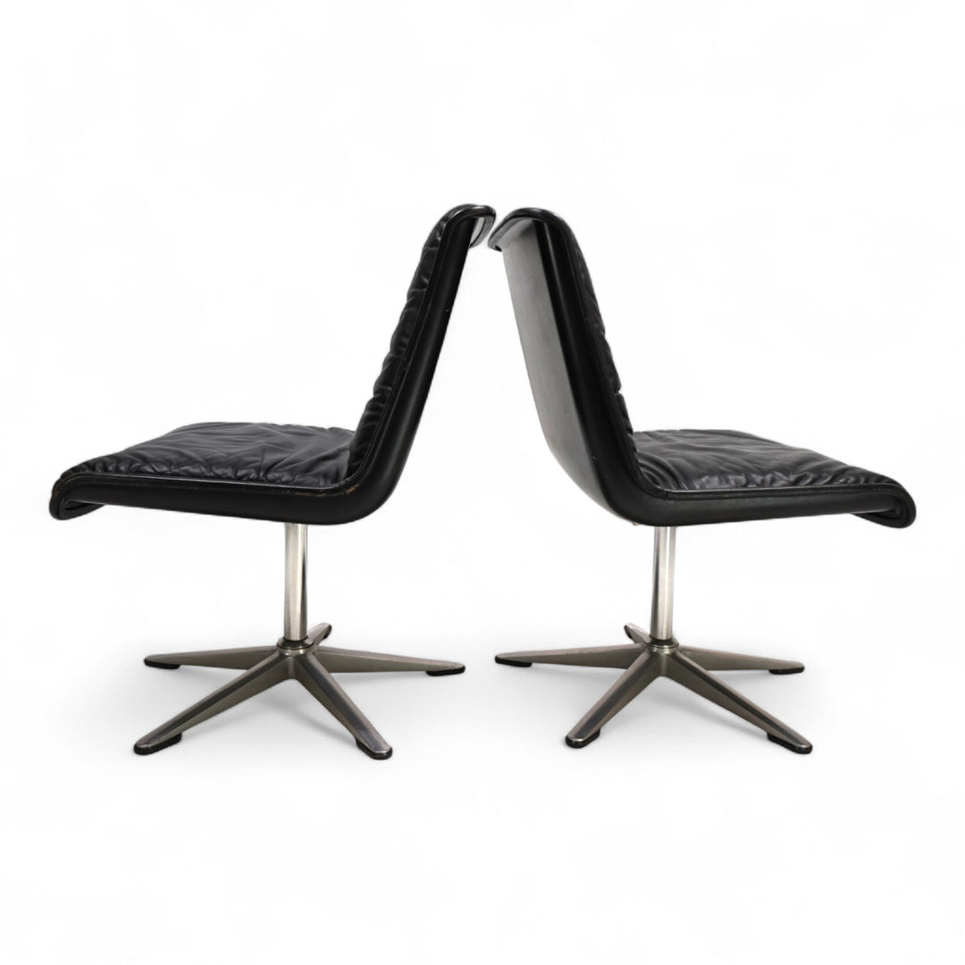 Wilkhahn Delta 2er set Leder Konferenz / Esszimmerstühle von Delta, 1960