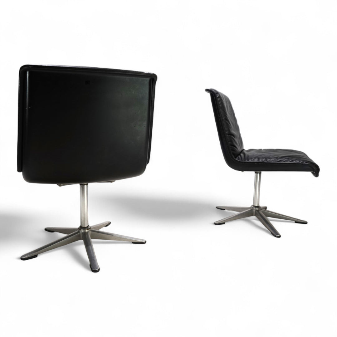 Wilkhahn Delta 2er set Leder Konferenz / Esszimmerstühle von Delta, 1960