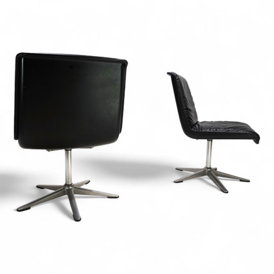 Wilkhahn Delta 2er set Leder Konferenz / Esszimmerstühle von Delta, 1960