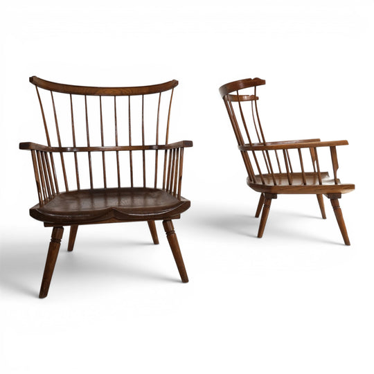Paar handgefertigter Windsor Loungesessel, England, um 1960