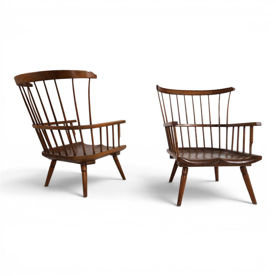 Paar handgefertigter Windsor Loungesessel, England, um 1960