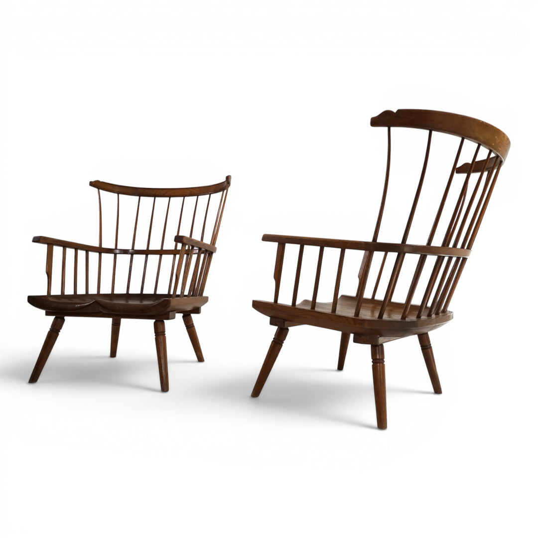Paar handgefertigter Windsor Loungesessel, England, um 1960
