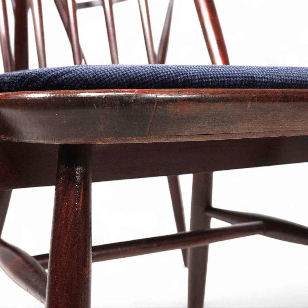 4er Set Windsor Stühle mahagonifarben, 1960