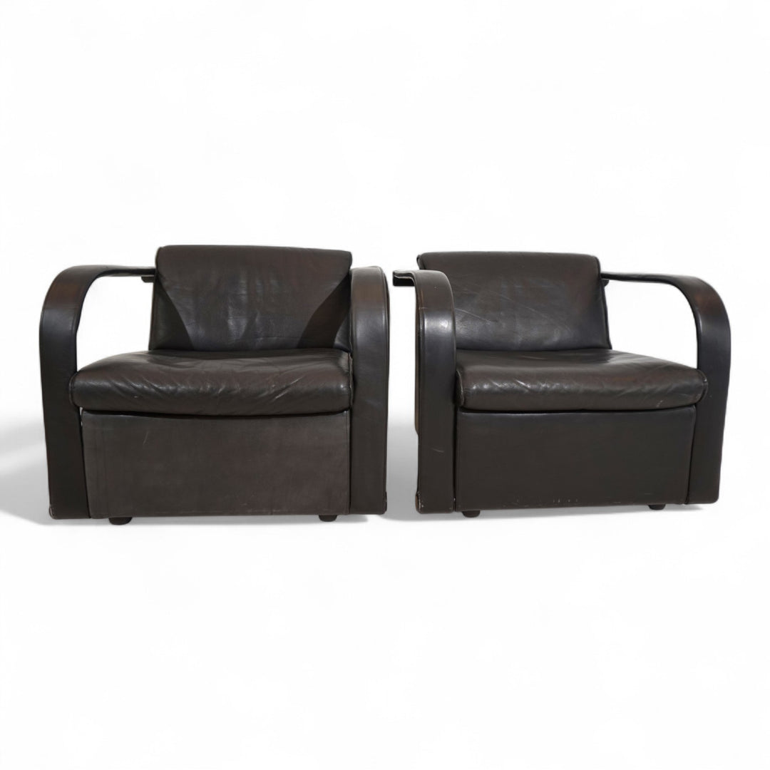 Otto Zapf Arcona 2er Set Ledersessel für Art Collection, 1980