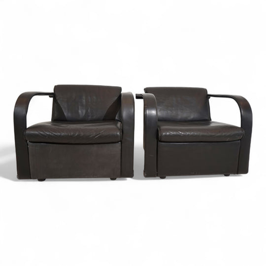 Otto Zapf Arcona 2er Set Ledersessel für Art Collection, 1980