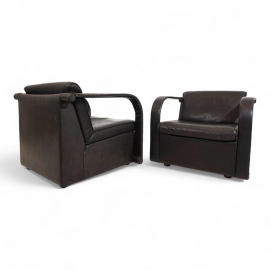 Otto Zapf Arcona 2er Set Ledersessel für Art Collection, 1980