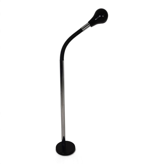 Chrome floor lamp with flexible gooseneck, 1970