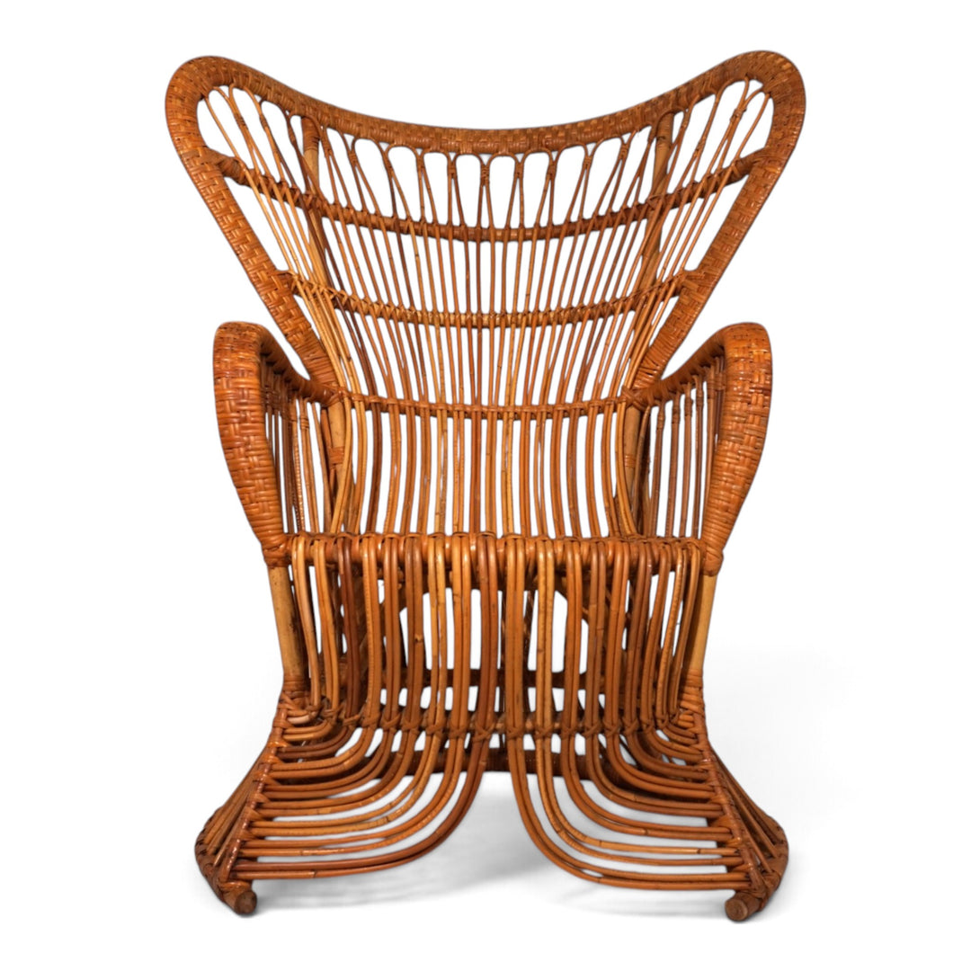 Peacock chair rattan armchair by Rohé Noordwolde, 1970