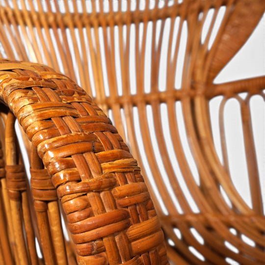 Peacock chair rattan armchair by Rohé Noordwolde, 1970