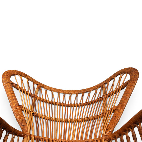 Peacock chair rattan armchair by Rohé Noordwolde, 1970