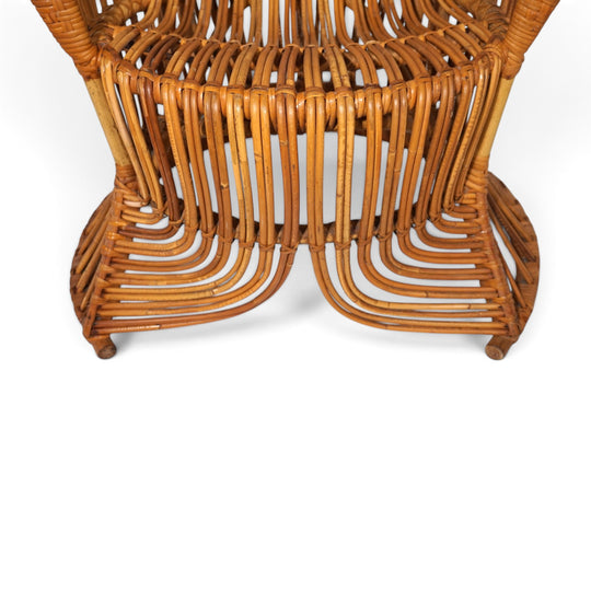 Peacock chair rattan armchair by Rohé Noordwolde, 1970