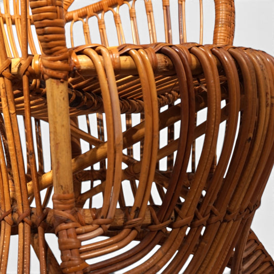 Peacock chair rattan armchair by Rohé Noordwolde, 1970
