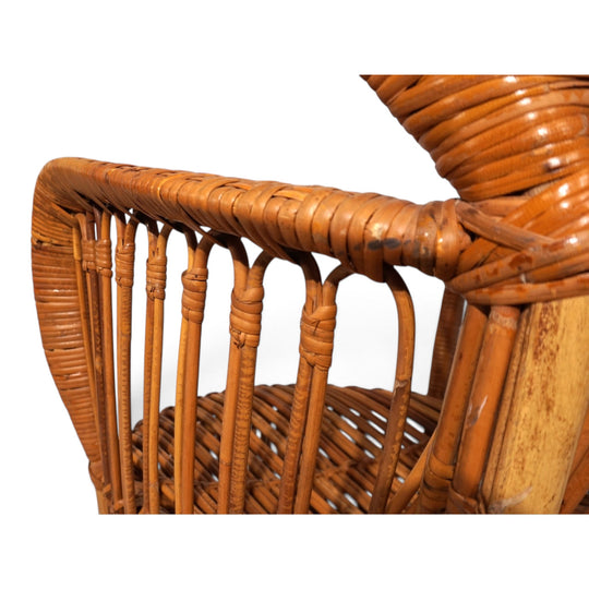 Peacock chair rattan armchair by Rohé Noordwolde, 1970