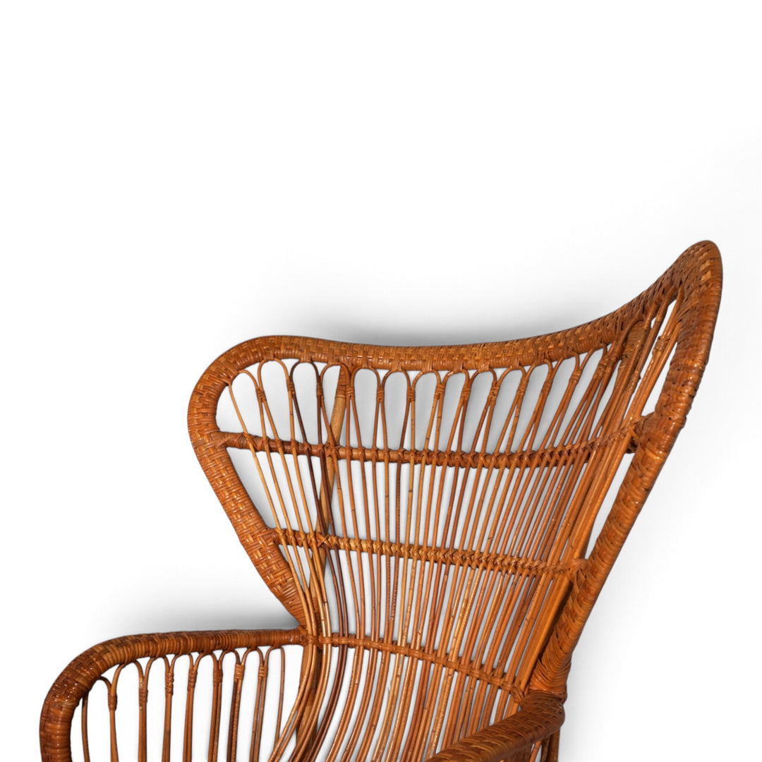 Peacock chair rattan armchair by Rohé Noordwolde, 1970