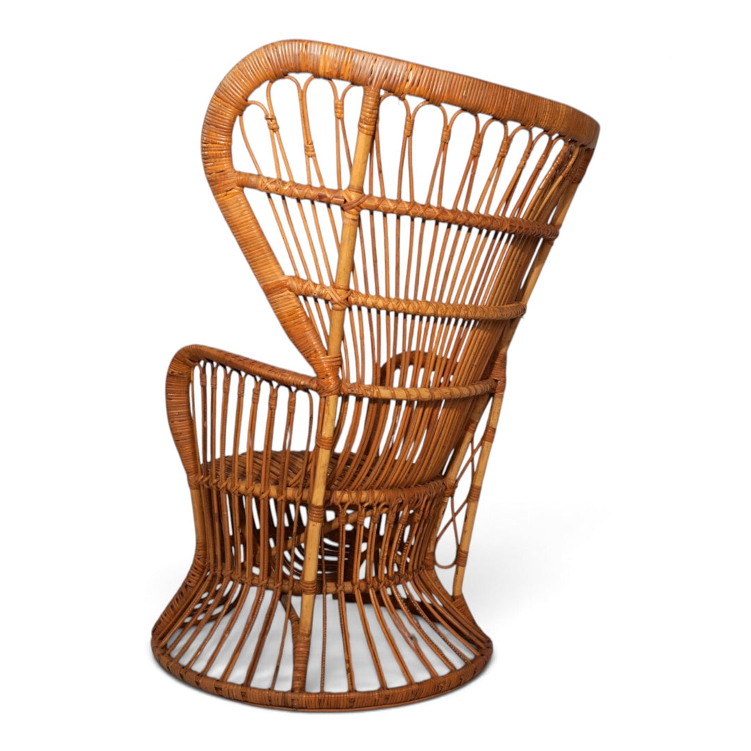 Peacock chair rattan armchair by Rohé Noordwolde, 1970