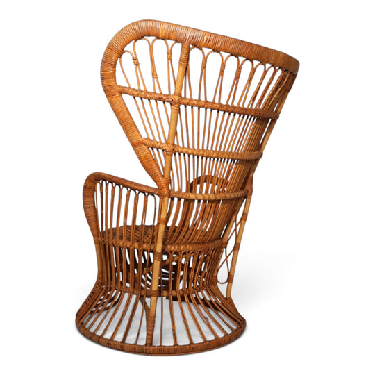 Peacock chair rattan armchair by Rohé Noordwolde, 1970