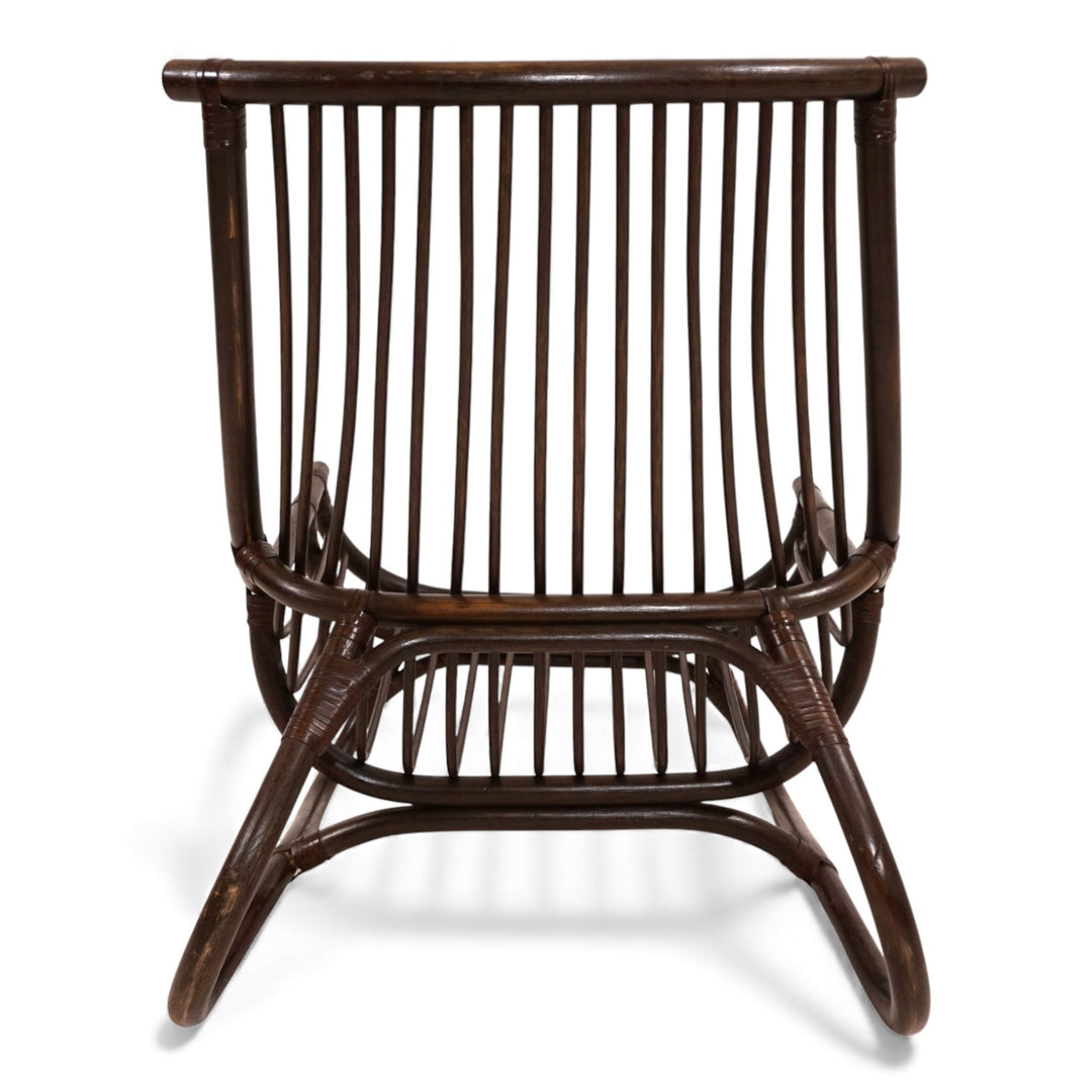 Manou Rattan Loungesessel im Pagodenstil mit Ottoman, 1960