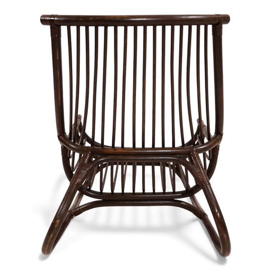 Manou Rattan Loungesessel im Pagodenstil mit Ottoman, 1960