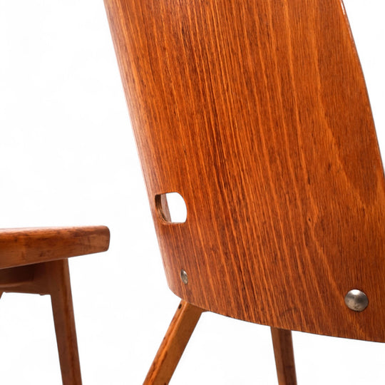 2er Set stapelbare Esszimmerstühle aus Schichtholz, 1960